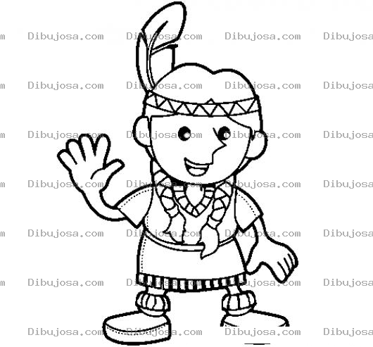 Dibujo para colorear Dibujo De Indita Con Trenzas Para Pintar Y Colorear