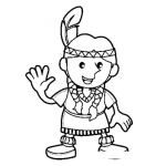 Dibujo para colorear Dibujo De Indita Con Trenzas Para Pintar Y Colorear