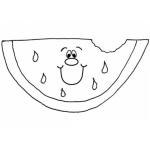 Dibujo para colorear Colorear Sandia Feliz