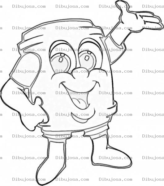 Dibujo para colorear Caricatura De Una Bateria Alcalina Para Pintar Y Colorear