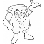 Dibujo para colorear Caricatura De Una Bateria Alcalina Para Pintar Y Colorear