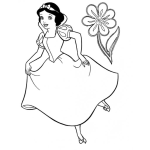 Dibujo para colorear Florblancanieves Dibujo De Blanca Nieves Con Una Flor Para Pintar Y Colorear Blancanievesflor