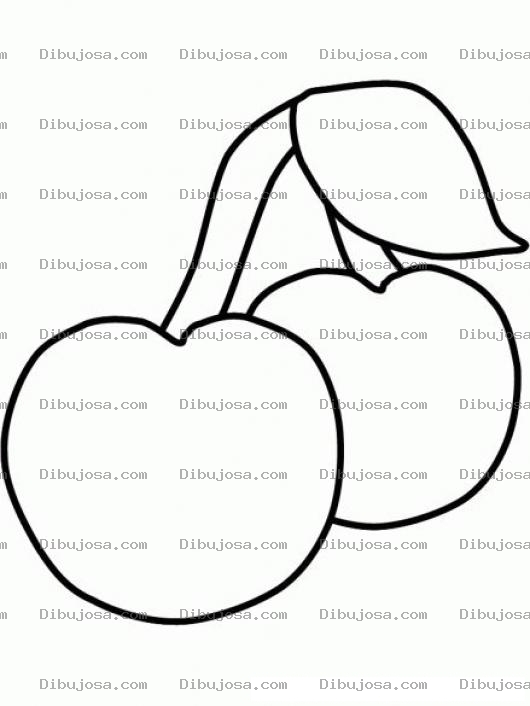 Dibujo para colorear Colorear dos manzanas