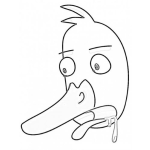 Dibujo para colorear Patobaboso Dibujo De Pato Baboso Para Pintar Y Colorear Babosopato Pato Con Baja De Fuera