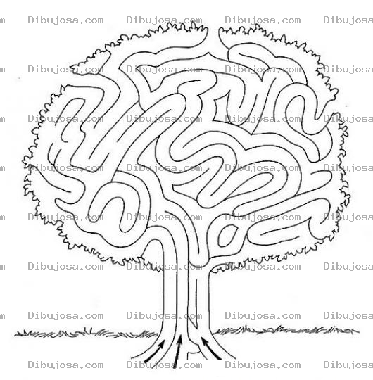 Dibujo para colorear Juegodelaberinto Dibujo De Un Juego De Laberinto De Arbol Para Jugar En Papel Arbollaberinto Laberintoarbol