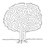 Dibujo para colorear Juegodelaberinto Dibujo De Un Juego De Laberinto De Arbol Para Jugar En Papel Arbollaberinto Laberintoarbol