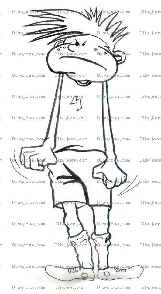 Dibujo para colorear Jugador Enojado Dibujo De Un Chico Enjoado Para Pintar Y Colorear