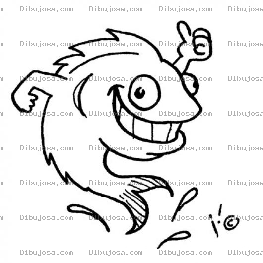 Dibujo para colorear Pscado Buena Onda Para Pintar Y Colorear Pescadito Feliz