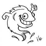 Dibujo para colorear Pscado Buena Onda Para Pintar Y Colorear Pescadito Feliz
