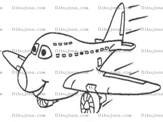 Dibujo para colorear Avion Turbado Dibujo De Avion De 2 Turbinas Para Pintar Y Colorear Avion Con Dos Turbinas