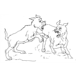 Dibujo para colorear Peleadeperros Dibujo De Una Pelea De Perros Para Pintar Y Colorear Perros Peleando