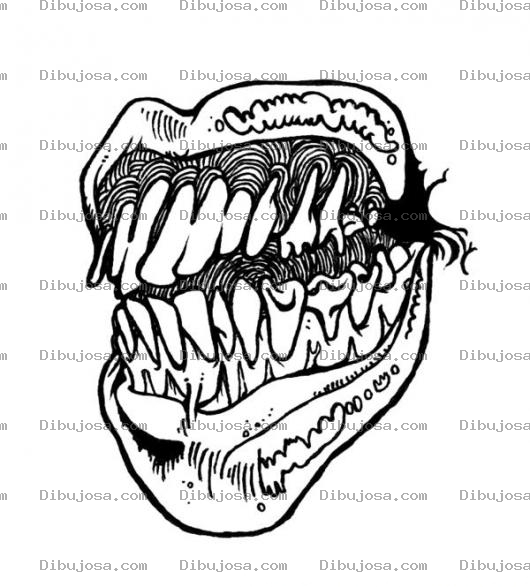 Dibujo para colorear Boca Sucia Dibujo De Una Boca Hedionda Con Dientes Sucios Para Pintar Y Colorear Una Bocasucia