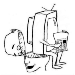 Dibujo para colorear Dibujo De Televisor Haciendo Popo Para Pintar Y Colorear Television Defecando Y Leyendo Un Periodico