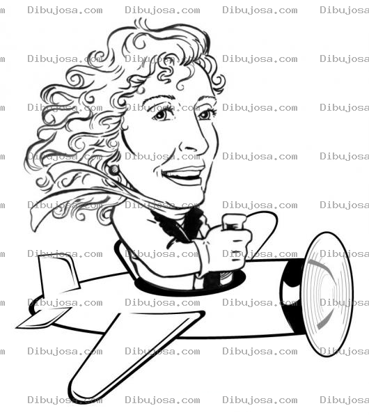 Dibujo para colorear Pilotaaviadora Dibujo De Una Mujer Piloteadno Una Avioneta Para Pintar Y Colorear Pilota Aviadora Pilotaaviador