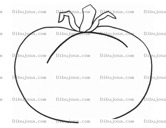 Dibujo para colorear Tomatemaduro Dibujo De Un Tomate Maduro Para Pintar Y Colorear