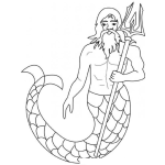 Dibujo para colorear Reydelmar Dibujo De Netupo Rey Del Mar Para Pintar Y Colorear Al Rey Sireno