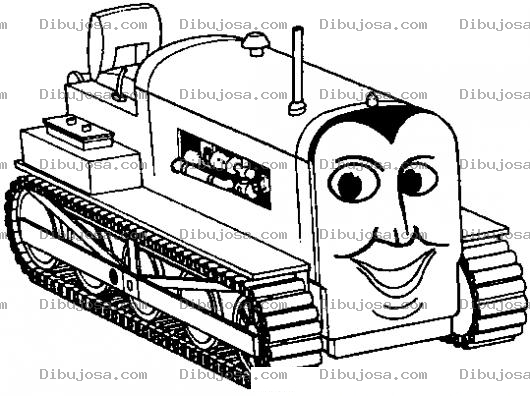 Dibujo para colorear Dibujo De Tractor Con Cara Para Pintar Y Colorear