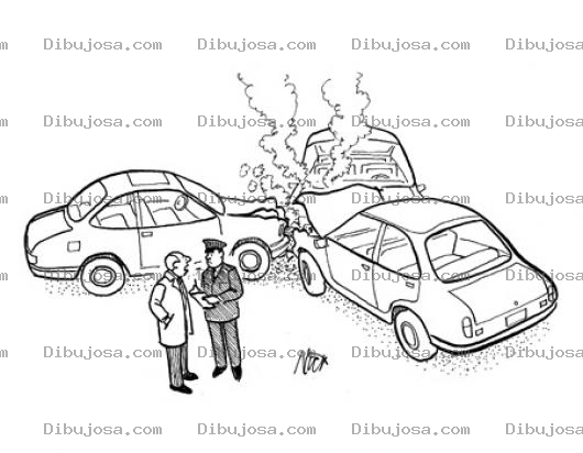 Dibujo para colorear Choque Multiple Accidente De Transito Para Pintar Y Colorear Dibujo De Tres Coches Accidentados