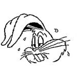 Dibujo para colorear Dibujo De Conejo Acalorado Y Cansado Para Pintar Y Colorear