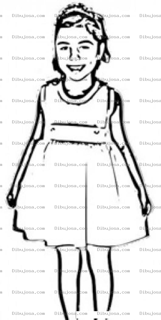 Dibujo para colorear Dibujo De Nina Con Vestido Para Pintar Y Colorear Vestidito De Nina