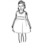 Dibujo para colorear Dibujo De Nina Con Vestido Para Pintar Y Colorear Vestidito De Nina