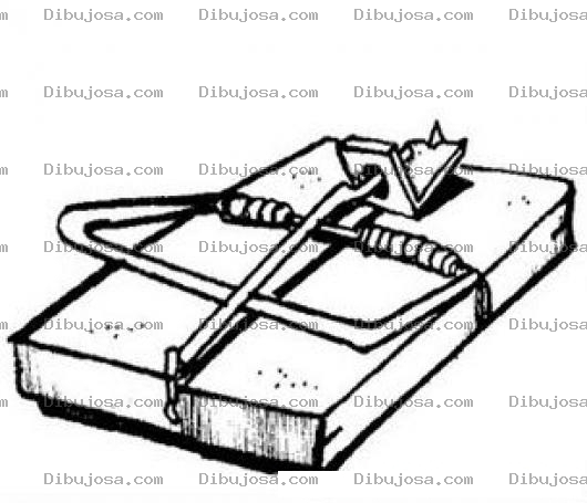 Dibujo para colorear Dibujo De Una Trampa De Ratones Para Pintar Y Colorear