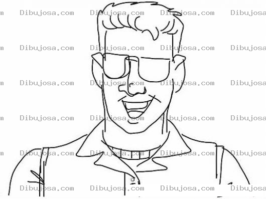 Dibujo para colorear Lentesoscuros Dibujo De Hombre Con Lentes Oscuros Para Pintar Y Colorear Lentes Obscuros Gafas De Sol Anteojos Rayban