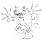 Dibujo para colorear Dibujo De Moustruo Manos De Rana Para Pintar Y Colorear Hombrerana