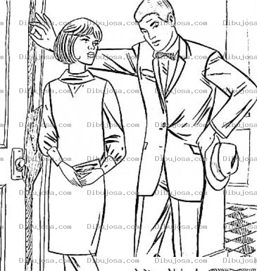 Dibujo para colorear Cantineador Dibujo De Un Hombre Enamorando Y Cantineando A Una Mujer En La Puerta De Su Apartamento Para Pintar Y Colorear A Un Aprendiz De Don Juan