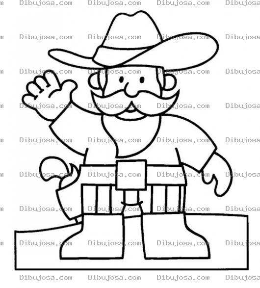 Dibujo para colorear Colorear Sherif con pistola