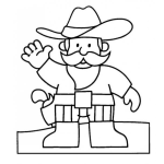 Dibujo para colorear Colorear Sherif con pistola