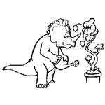 Dibujo para colorear Dinosaurio Jardinero Para Colorear