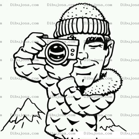 Dibujo para colorear Fotografo Alpinista Para Colorear