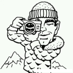 Dibujo para colorear Fotografo Alpinista Para Colorear