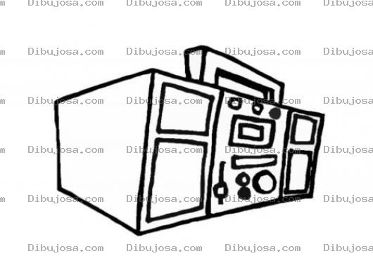 Dibujo para colorear Radiograbadora Dibujo De Un Equipo De Musica De Los 80s Para Pintar Y Colorear Un Equipo De Sonido Estereo Portatil De Alta Fidelidad