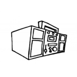 Dibujo para colorear Radiograbadora Dibujo De Un Equipo De Musica De Los 80s Para Pintar Y Colorear Un Equipo De Sonido Estereo Portatil De Alta Fidelidad