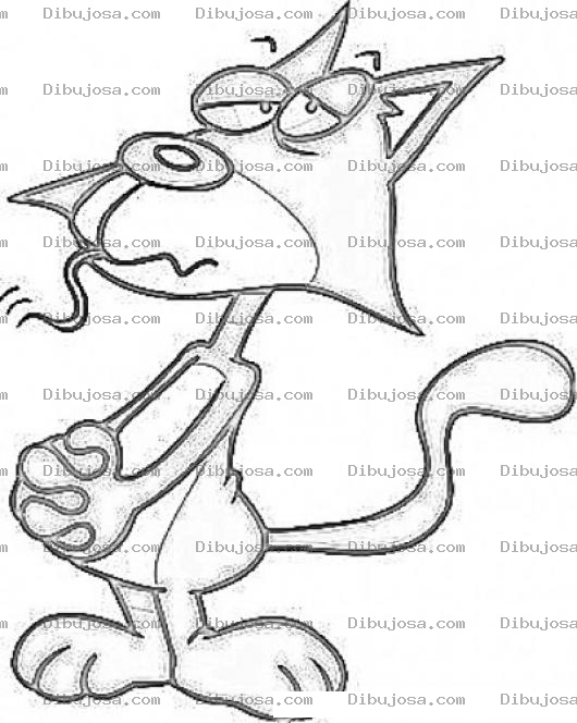 Dibujo para colorear Gatoinocente Dibujo De Gato Con Cara De Inocente Con La Evidencia En La Boca Para Pintar Y Colorear Gatito Comiendose Un Raton