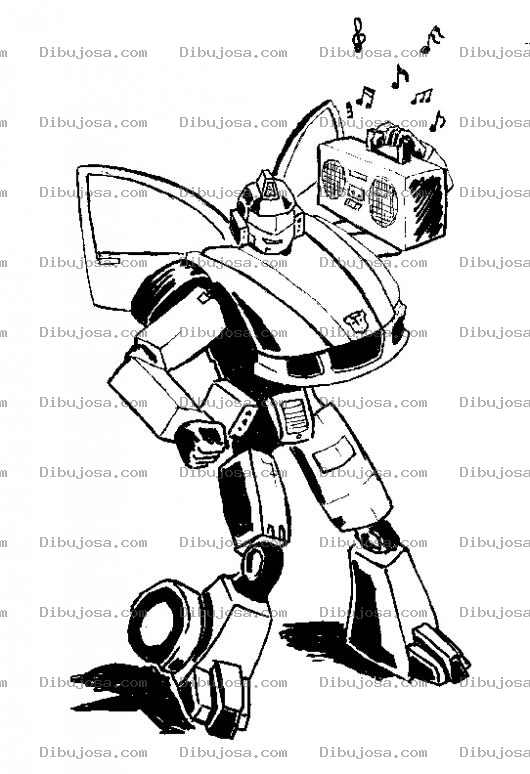Dibujo para colorear Transformer Con Musica Para Colorear