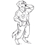 Dibujo para colorear Perropolicia Dibujo De Un Perro Policia Para Pintar Y Colorear Un Perro Con Cuerpo De Hombre O Un Hombre Con Cara De Perro Hombreperro Perrohombre