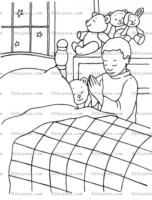Dibujo para colorear Salmo4:8 Dibujo De Un Nino Negrito Orando Antes De Acostarse Para Pintar Y Colorear Nino Colochito Rezando El Salmo 4 8 Y Dando Gracias A DIOS Por El Dia De Hoy