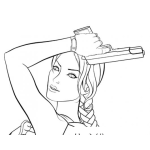 Dibujo para colorear Dibujo De Mujer Policia Con Pistola Para Pintar Y Colorear Mujer Armada
