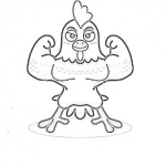 Dibujo para colorear Gallito Fuerte Dibujo De Gallo Fortachon Para Pintar Y Colorear Gallo Musculoso