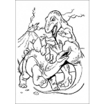 Dibujo para colorear Dibujo De Una Pelea De Dinosaurios Para Pintar Y Colorear