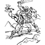Dibujo para colorear Dibujo De He-man Peleando Contra Skeletor Para Pintar Y Colorear A Heman Y Eskeletor