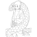 Dibujo para colorear Dibujo De Chico Con Anaconda Gigante Para Pintar Y Colorear