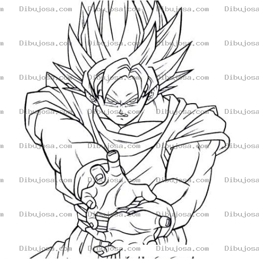 Dibujo para colorear Dibujo De Goku De Dragon Ball Z Para Pintar Y Colorear