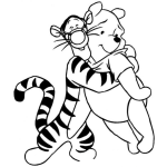 Dibujo para colorear Tigerypooh Dibujo De Tiger Abrazando A Winnie Pooh Para Pintar Y Colorear A Tigre Con Guini Pu