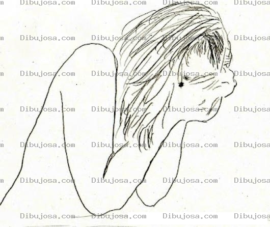 Dibujo para colorear Dibujo De Una Chava Llorando Para Pintar Y Colorear Llanto De Mujer