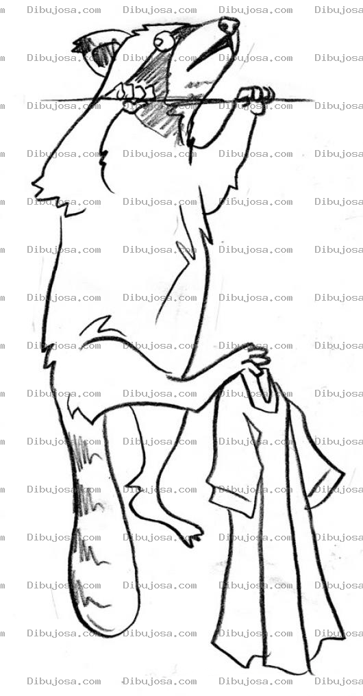 Dibujo para colorear Mapache Travieso Dibujo De Mapache En El Tendedero Colgando En Un Lazo Para Pintar Y Colorear Mapachito Con Ropa