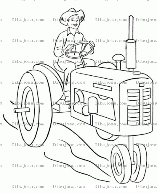 Dibujo para colorear Dibujo De Tractorista Para Pintar Y Colorear